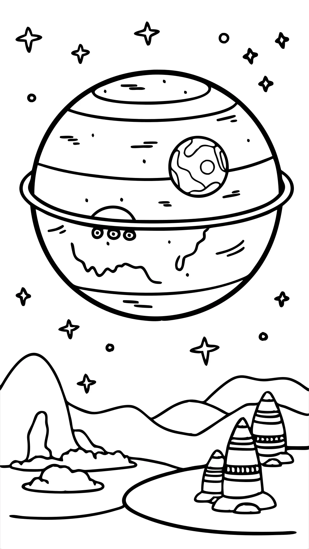 coloriage de planète Mars